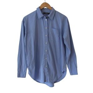 Lauren Ralph Lauren Blue White Striped Button Down Shirt Medium